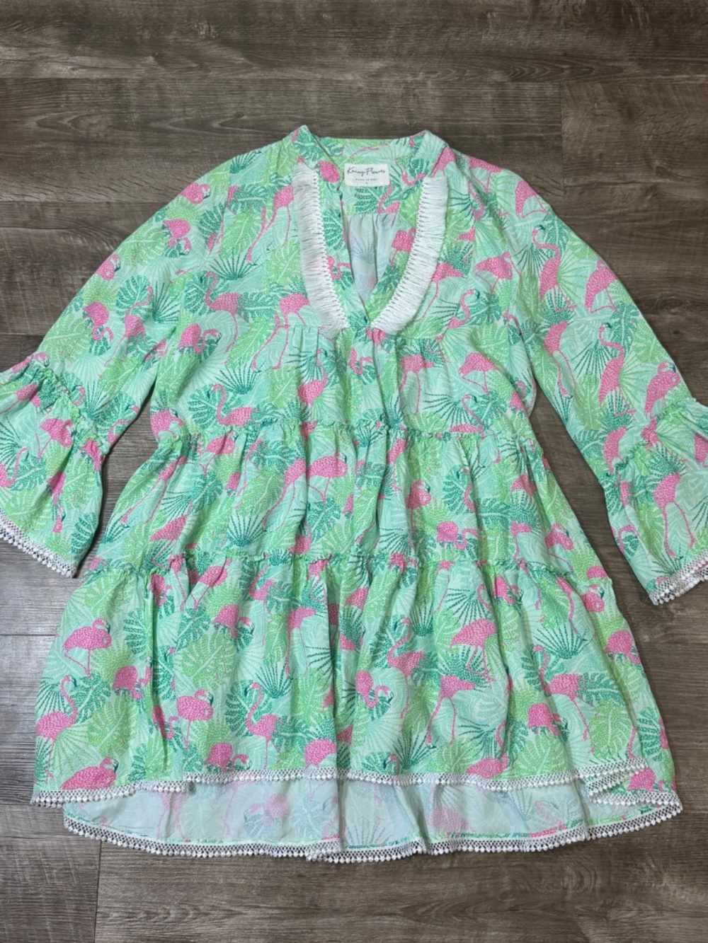 Kenny Flowers women’s The Sunshine State of Mind Womens Summer Dress Flamingos L - Picture 3 of 7